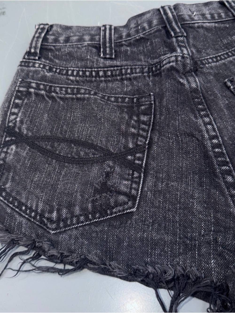 Abercrombie & Fitch Black Distressed Denim Cutoff Shorts - Picture 12 of 12